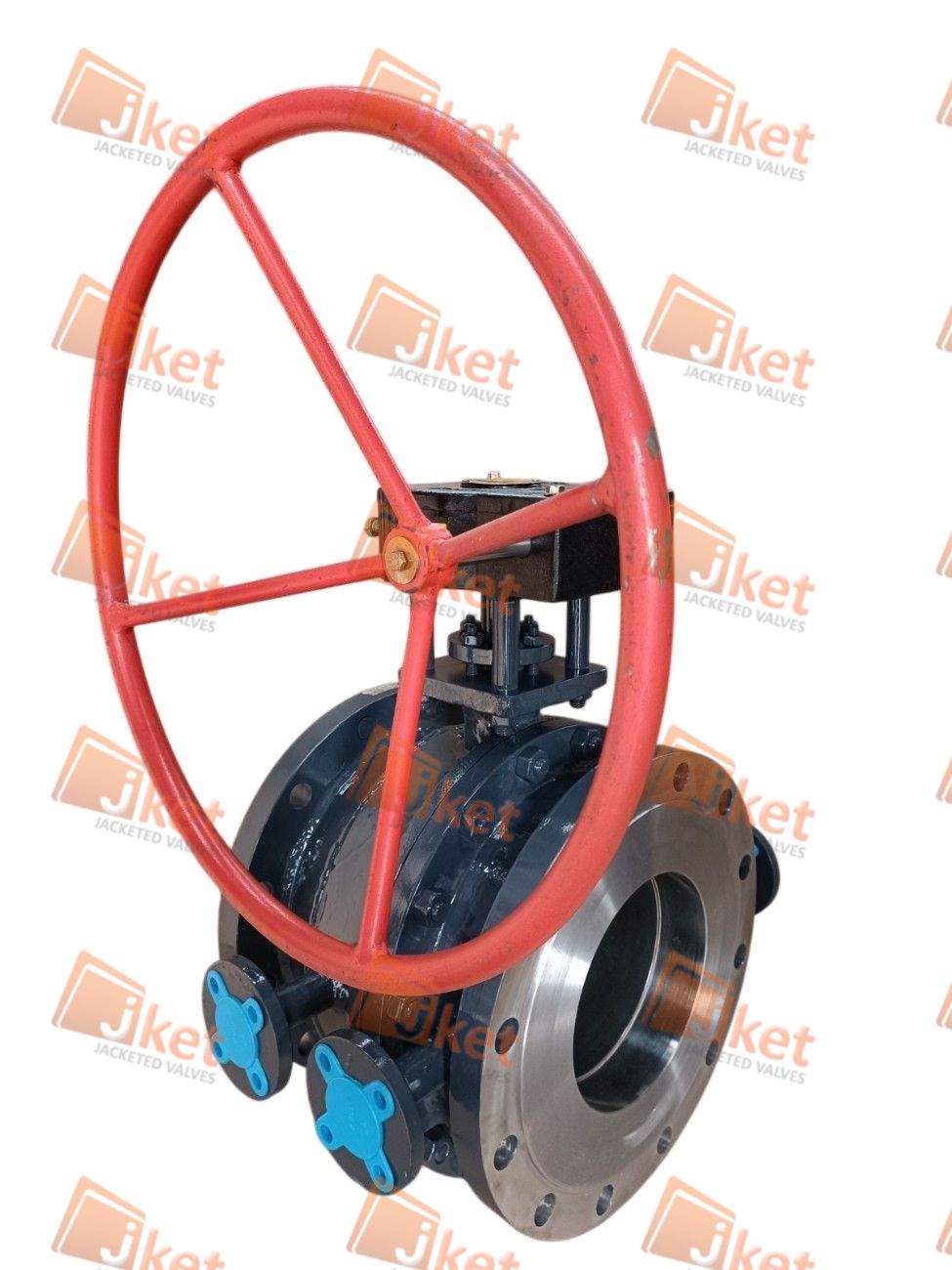Gear operated full jacketed ball valve