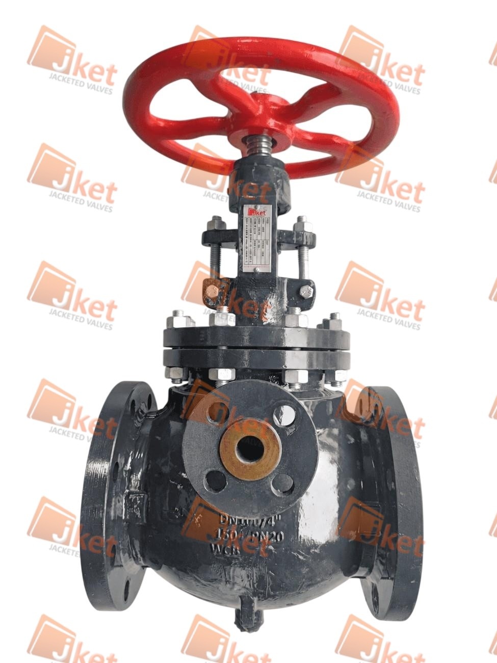Front view full jacketed globe valve