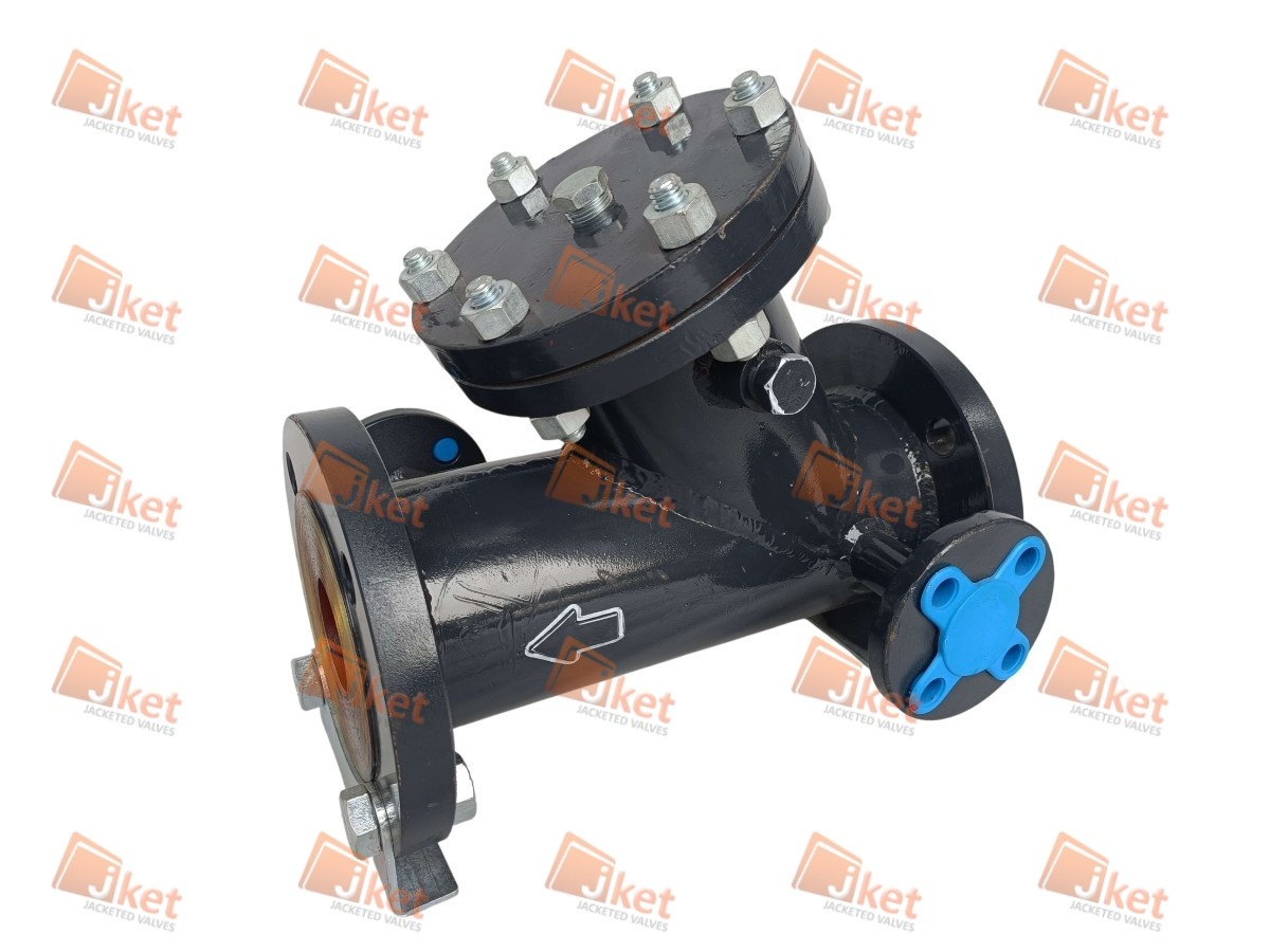 Black full jacketed Y type strainer