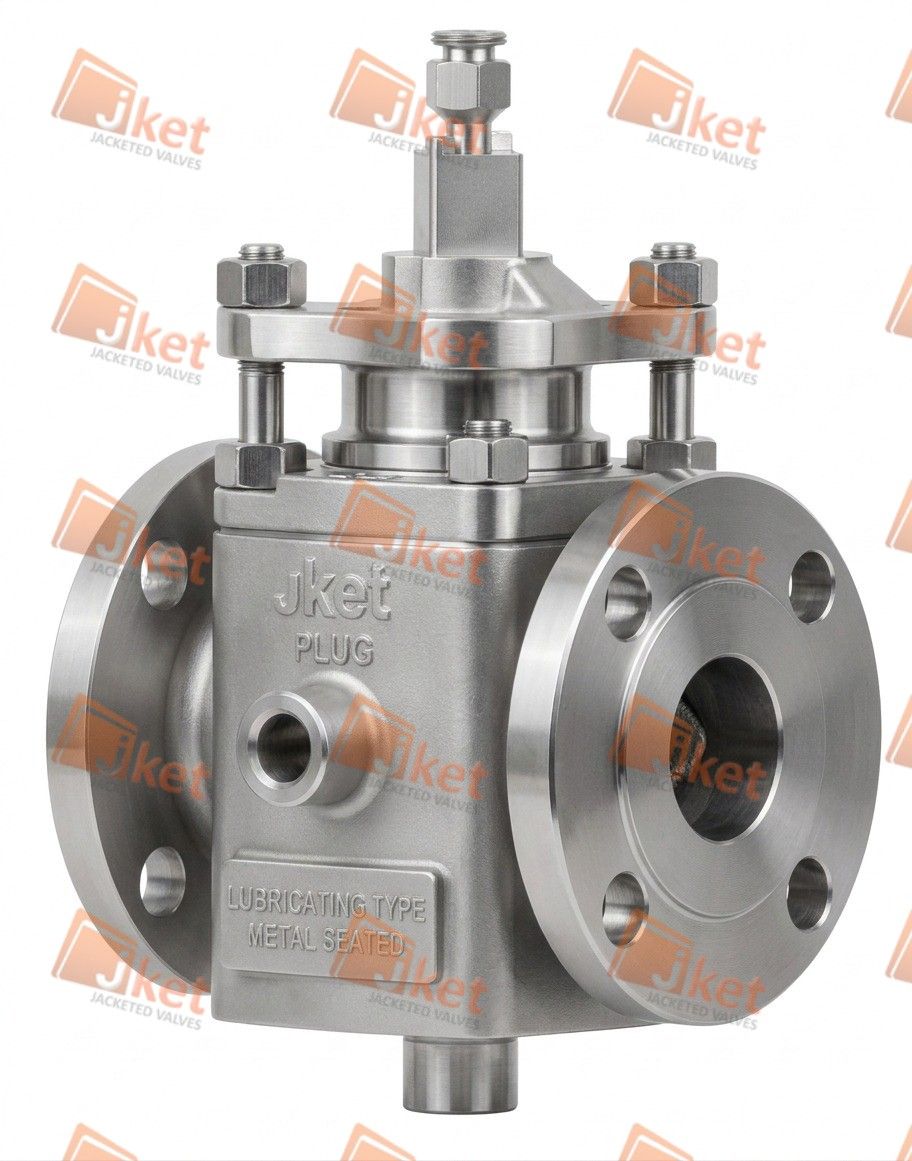 Front view half jacketed plug valve