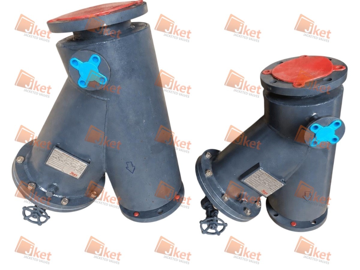 Grey half jacketed Y type strainers